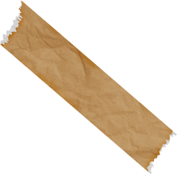 Brown Crumpled Tape Ripped at Both Ends